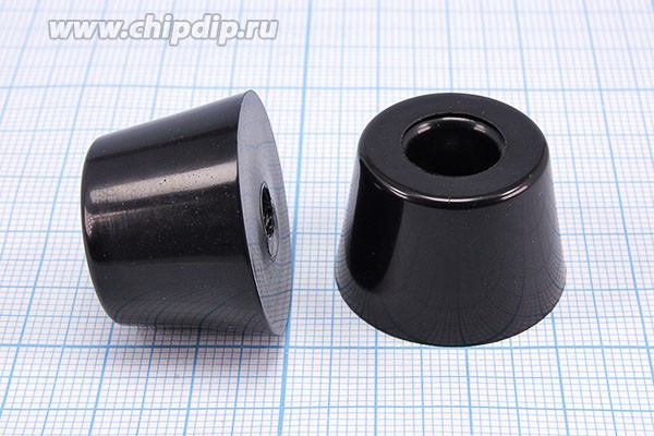 RL-SR-27x21x18, Ножка приборная коническая, армированная шайбой, ø27мм, высота 18мм; Q-15757 ножка прибор 27x18\h- 7,5/отв 5,0\резин\конус\