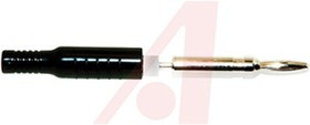 BU-P5169-0, Black Male Banana Plug, 4 mm Connector, Crimp, Solder Termination, 15A, 5000V dc, Nickel Plating