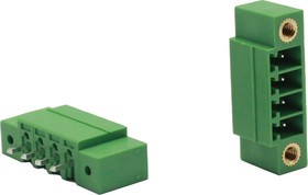 Разъём на печатную плату KLR15GVM-3.5-04P 4P/7A/250V/ RM3.5mm/Зелёный (НУ=50шт)