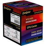 Кулер ExeGate Dark Magic EXX400-PWM.RGB (Al+Cu, черное покрытие, 4 тепл.трубки, LGA775/1150/1151/115