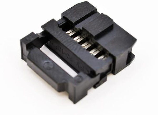IDC-10F (DS1016-10), Розетка 2.54мм на шлейф 10 pin с фиксатором кабеля