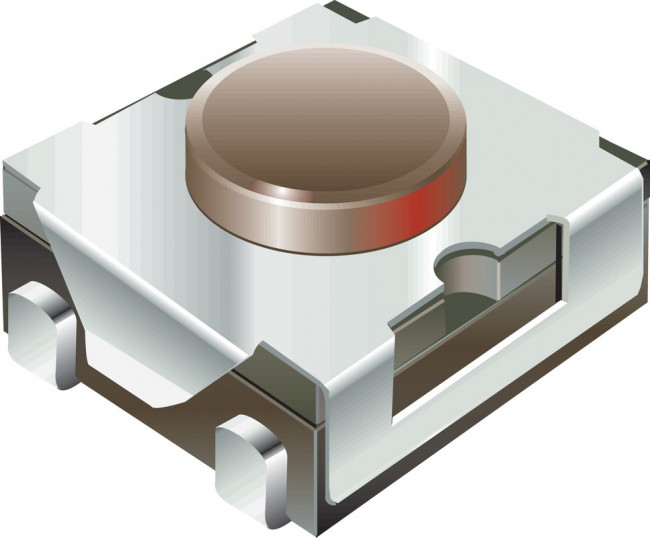 7914J-1-000, Switch Tactile N.O. SPST Round Button J-Bend 0.1A 16VAC 16VDC 100000Cycles 2.94N SMD Tube