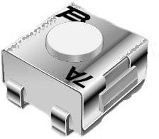 7914J-1-000, Switch Tactile N.O. SPST Round Button J-Bend 0.1A 16VAC 16VDC 100000Cycles 2.94N SMD Tube