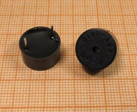 Излучатель звука пьезокерамический без генератора 14x7мм, шаг 10мм, частота 4кГц; зп 14x 7\1~30\\ 4,