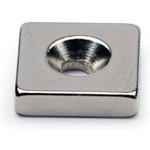Неодимовый магнит прямоугольник 12х12х3 мм с зенковкой 3.5/6 мм