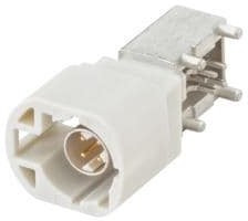 D4S20D-40MA5-B, RF Connectors / Coaxial Connectors Right Angle Plug PCB w/Housing T&amp;R White