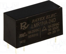 LMR1HA-24D, Реле: электромагнитное, SPST-NO, Uобмотки: 24ВDC, 16A/250ВAC, 16А