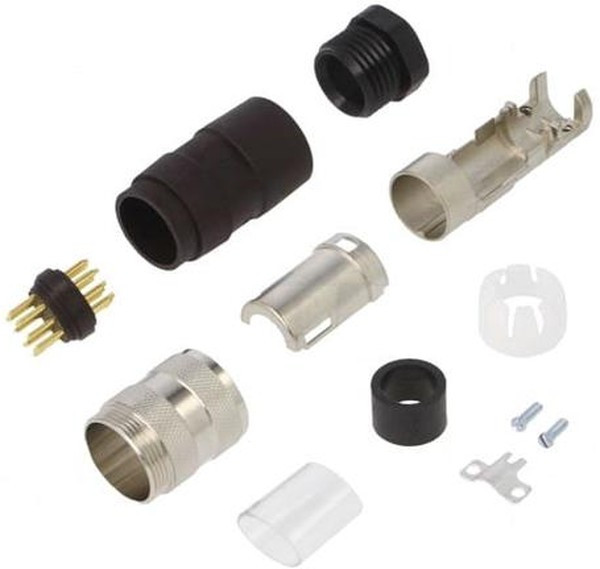 C091-T3635-002, Разъем: M16: вилка: "папа": пайка: на провод: PIN: 12: 3А: 150В: IP40