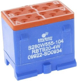RBTB20-4W, Terminal Junction Modules 4X4 20GA TERM F/BACK
