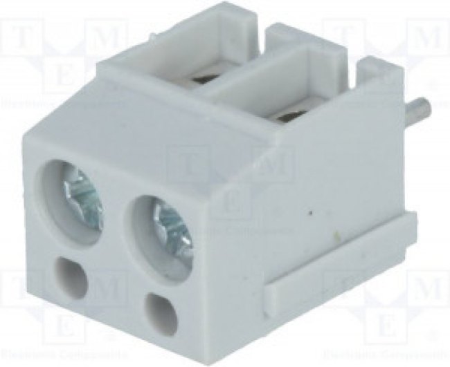 TB-5.0-P-2P1-GY, Зажимная рейка для печатных плат, угловой 90°, 5мм, на PCB, 16А TB-5.0-P-2P1-GY, Зажимная рейка для печатных плат, угловой 90°, 5мм, на PCB, 16А