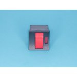 PSM2-1-R-B-R, Кнопка мини с фикс. кр.в чер.корп.с кр.инд.