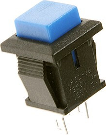 PBS-15CBL, Кнопка квадратная ON-(OFF) (1A 250VAC), синяя 8.8х8.8мм
