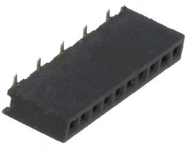 PBS1.27-10A/BS (DS1065-02-1*10), Гнездо на плату 1.27мм 1х10pin SMD PBS1.27-10A/BS (DS1065-02-1*10), Гнездо на плату 1.27мм 1х10pin SMD