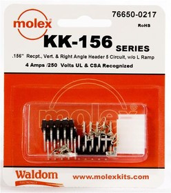 76650-0217, Headers & Wire Housings KK-156 Kit no ramp V & RA Hdr Rec 5Ckt 76650-0217, Headers & Wire Housings KK-156 Kit no ramp V & RA Hdr Rec 5Ckt