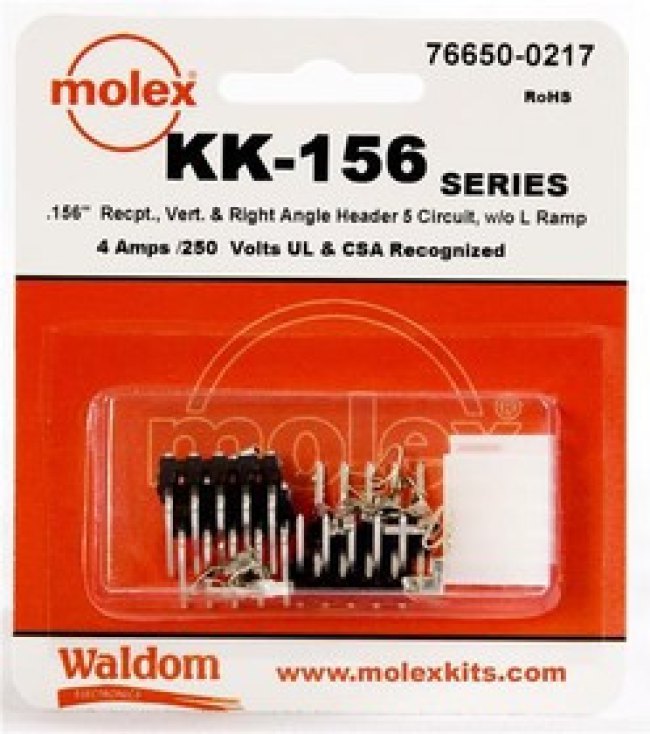 76650-0217, Headers & Wire Housings KK-156 Kit no ramp V & RA Hdr Rec 5Ckt 76650-0217, Headers & Wire Housings KK-156 Kit no ramp V & RA Hdr Rec 5Ckt