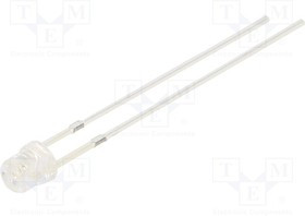 OSB5SA3P61A, LED; 3mm; blue; 500?750mcd; 60°; Front: flat; 2.8?3.6V; Pitch: 2.54mm