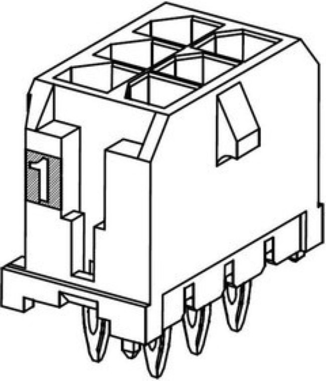 44914-0801, Headers &amp; Wire Housings 8CKT VERT HEADER CPI PRESSFIT DR