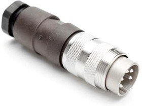 T 3360 002, Circular DIN Connectors STRAIGHT MALE 5P 6-8MM SLVR PLT