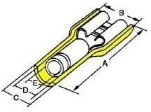 19002-0044, FEMALE DISCONNECT, 6.35MM, 12-10AWG, YEL