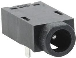 PJ-041-SMT-TR, DC Power Connectors power jack, 0.65 x 2.6 mm, horizontal, SMT, 0 switches, T&amp;R package