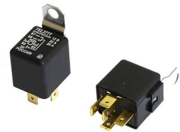 752.3777, Реле электромагнитное 12V 5-ти контактное 30/20А переключ. с кроншт. с резистором АВАР