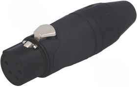 AX4FB, Вилка, XLR, "мама", PIN: 4, прямой, на провод, пайка, луженые, 133В