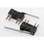 Микропереключатель, размер 20x 6 x 7, 2А, переключение OFF-(ON)ON-(OFF), размер концевика L39, WLK14