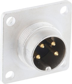 0318 04, 4 Pole Din Plug, 5A, 250 V ac IP68, Male, Panel Mount