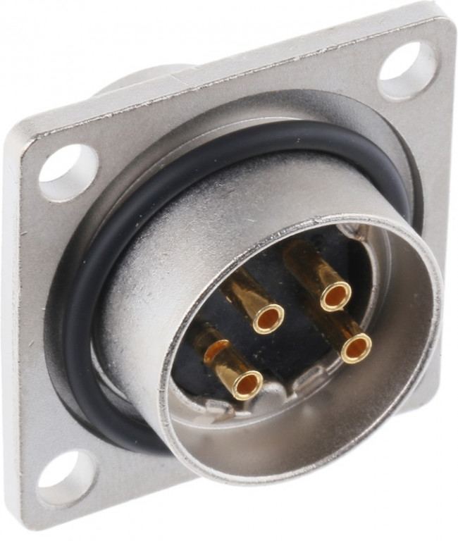 0318 04, 4 Pole Din Plug, 5A, 250 V ac IP68, Male, Panel Mount