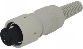 MAK5100S, Вилка, DIN, "мама", PIN: 5, Конф: 180°, прямой, на провод, пайка