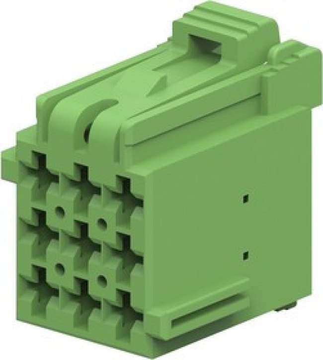 1-967621-6, Корпус Автомобильного Разъема, Green, Junior Power Timer, Гнездо, 9 вывод(-ов)