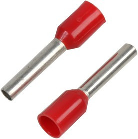 PET1515, Наконечник на провод, Один Провод, 16 AWG, 1.5 мм², 10 мм, Красный, Серия German Single