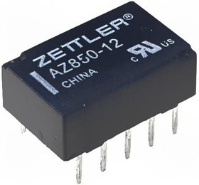 AZ850-12, Реле: электромагнитное, DPDT, Uобмотки: 12ВDC, 0,5A/125ВAC, 1А
