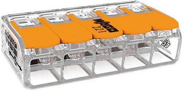 221-615, Wago 221-615 Клемма 5-проводная (кратно 15)