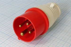 Разъем питания AC вилка,80 B, 16 A, на кабель,IP44, HTN014