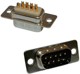 772-E09-103R001, Разъем D Sub, DB9, Standard, Штекер, Серия Seal-D 772-E, 9 контакт(-ов), DE, Solder Cup