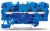 2004-1304, 3-пров. проходная клемма, 0,5 - 4 (6) мм2, синяя