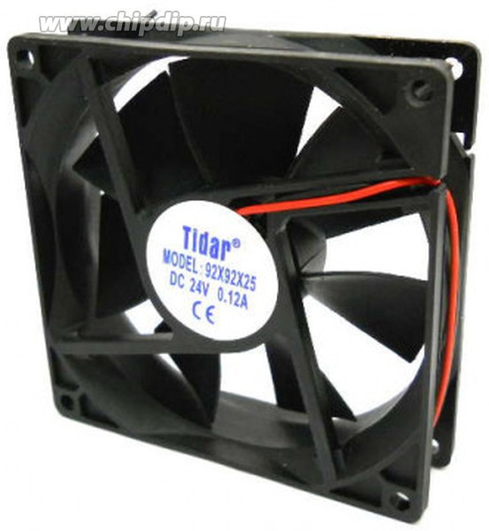Вентилятор 92x92x25, напряжение 24В, ток 0,12А, выводы 2L, подшипник скольжения, RQD9225MS
