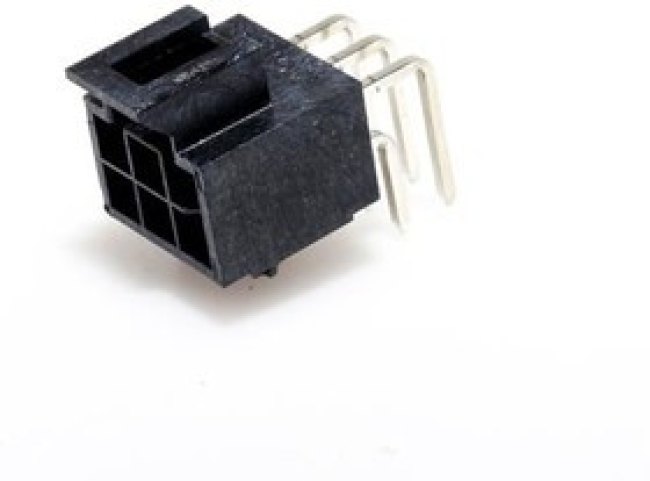 105314-1106, Headers &amp; Wire Housings NANOFIT HDR RA DLR 6CKT TIN BLK