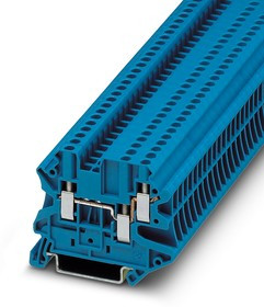 Клемма проходная UT 2,5-TWIN BU /5,2mm, винтовая, 3 присоед., 2,5(max 4)mm2, 24A, 500V, синяя