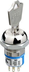 LK5ENB126N3, Keylock Switch, 4 A 3-Way Common-Key