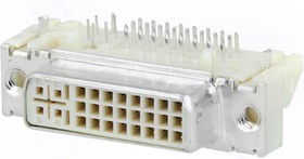 MX-74320-1004, Разъем: DVI-I, гнездо, MicroCross DVI, PIN: 29, gold flash, THT
