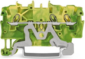 2000-1307, 3-пров. клемма с заземлением, 0,14 - 1 (1,5) мм2, Ex e II, желто-зелёная