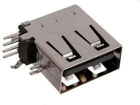 (USB-004) разъем USB на плату, вертикальный, Slim