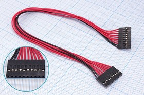 Шнур гнездо BLS, 10 контактов, шаг 2.54мм, кабель длиной 0,3м (кабель межплатный; Q-15827 шнур гн BLS-1x10-гн BLS-1x10\0,3м\\10L300\