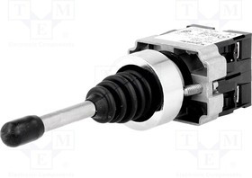 XD2PA22, Переключатель: джойстик, Фикс.пол: 1, NO x2, 3A/240ВAC, 22мм, IP66