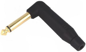 ACPM-RB-AU, Вилка; Jack 6,35мм; "папа"; mono; угловой 90°; на провод; пайка