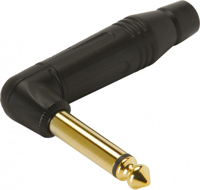 ACPM-RB-AU, Вилка; Jack 6,35мм; "папа"; mono; угловой 90°; на провод; пайка