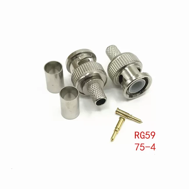 HYR-0105B-1 (GB-105B-1) (BNC-7001B-1) (BNC-C62P), Разъем BNC, штекер, RG-62, обжим (Crimp)