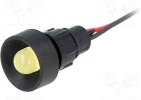 LY-D10-220DC, Индикат.лампа: LED, вогнутый, 220ВDC, Отв: d13мм, IP40, пластик